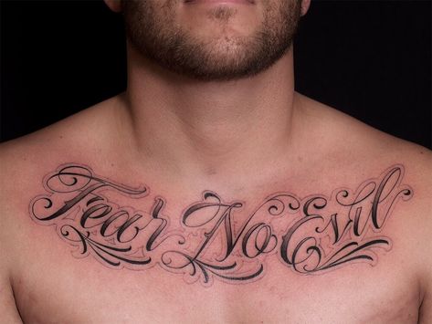 Script Chest Tattoo, Chest Script Tattoo, Chest Tattoo Text, Chest Tattoo Writing, Tattoo Writing, Script Tattoo, Text Tattoo, Tattoo Script, Chest Tattoo