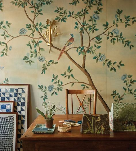 Gournay Wallpaper, Nordic Garden, Chinoiserie Room, Bedroom Revamp, De Gournay Wallpaper, Vietnam Art, Hand Painted Wallpaper, Chinoiserie Wallpaper, Contemporary Crafts