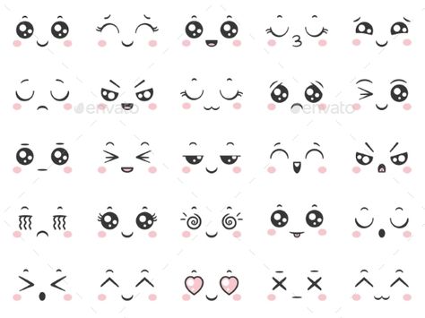 Doodles Kawaii, Cute Cartoon Faces, Emotion Faces, Doodle Characters, Kawaii Faces, Anime Smile, Cute Doodle, Anime Expressions, Cute Doodles Drawings