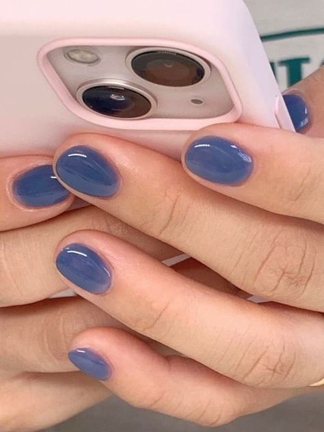 short blue jelly nails What Are Jelly Nails, Purple Jelly Nails Short, Dip Jelly Nails, Blue Jelly Nails Korean Short, Jelly Blue Nails Korean, Short Nails Cute Korean, Jelly Nails How To, Sheer Jelly Nails, Translucent Jelly Nails