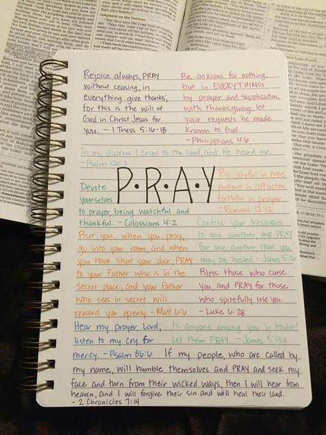 Ultimate List of Bullet Journal Ideas: 101 Inspiring Concepts to Try Today (Part 2) - Simple Life of a Lady List Of Things To Pray About, Sadie Robertson Bible Notes, Bible Ideas Notebooks, Bible Notebook Cover Ideas, Short Bible Study Lessons, Prayer Bored Ideas, Things To Pray For, Bible Journaling For Beginners Notebook, Prayer Journal Cover Ideas