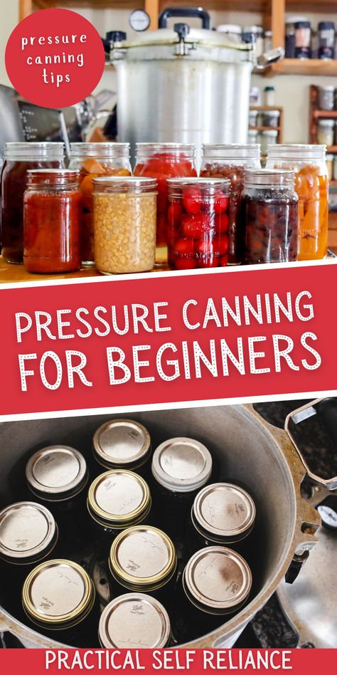 How To Use A Pressure Canner, Pressure Cooker Canning For Beginners, Canning In Pressure Cooker, Easy Pressure Canning Recipes, Pressure Canning Pickles, Canning Pressure Cooker Recipes, Canning Tips For Beginners, Canning Set Up, Pressure Cooker Tomatoes