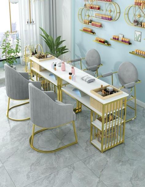 Manicure table and chair set combination single double net celebrity shop multifunctional nail table with drawer double layer _ - AliExpress Mobile Manicure Desk, Marble Manicure, Nail Tables, Game Table And Chairs, Sofa Simple, Nail Salon Interior Design, Nail Salon Interior, Nail Salon Furniture, Beauty Room Salon