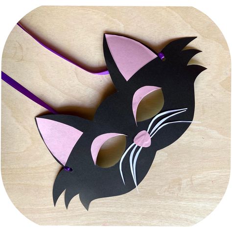 Cat theme party mask.. This cat mask is perfect for kids and adults and can be made simply with paper with detailed instructions. It is very simple to make with easy to follow steps. Follow the link for tutorial. This will also be a fun craft for kids to make. Will be a super fun idea for costume party in school or for Halloween. Cat Face Mask Diy, Mask Making Craft, Halloween Simple Costumes, Mask Making For Kids, Mask Ideas For Kids, Mask Craft Ideas, Diy Cat Mask, Cat Mask For Kids, Cat Costume For Kids