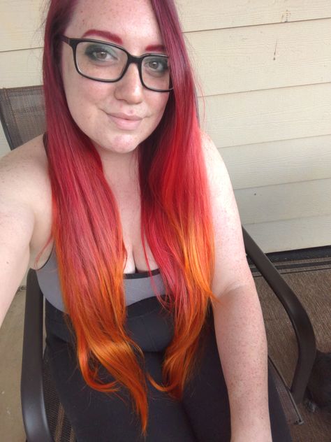 Trying out a color combo for Halloween... Starfire! Starfire Hair Color, Starfire Hair, Fire Hair, Hair Color Styles, Hair Stuff, Color Combo, Hair Dye, Color Combos, Dyed Hair