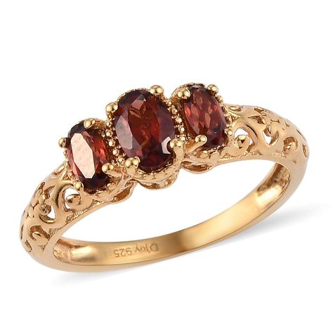 PRICES MAY VARY. BIRTHSTONE RING - The Trilogy of Red Hues is a stunning garnet rings for women , featuring three faceted garnet stones in a trilogy theme. The centerpiece is a 6x4 MM, 0.56 CT oval-shaped garnet, flanked by two 5x3 MM, 0.54 CT oval-shaped garnets. Perfect birthstone ring for those born in January, as garnet is used as the January birthstone Jewelry. STERLING SILVER ENGAGEMENT RING FOR WOMEN - This sterling silver engagement ring for women is crafted from 925 sterling silver with January Birthstone Jewelry, January Birthstone Rings, Silver Rings For Women, Garnet Jewelry, Sterling Silver Engagement Rings, Garnet Ring, Garnet Stone, Birthday Jewelry Gift, Silver Jewelry Rings