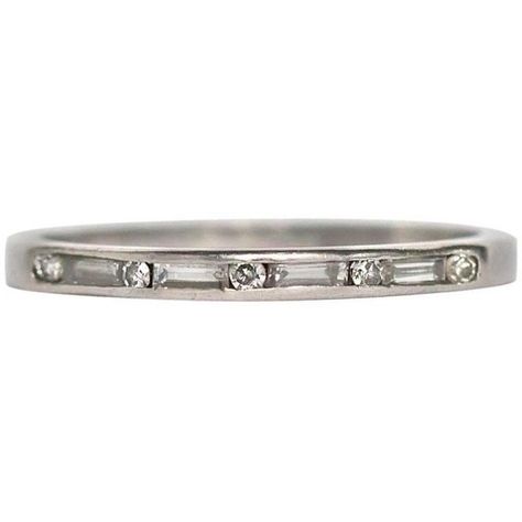 Preowned 1920s Art Deco Diamond Palladium Wedding Band Ring ($900) ❤ liked on Polyvore featuring jewelry, rings, band rings, multiple, diamond band wedding ring, diamond band ring, diamond wedding rings and deco diamond ring Antique Diamond Wedding Bands, Mens Wedding Rings Vintage, Wedding Ring Diamond Band, Gemstone Wedding Rings, Art Deco Wedding Band, 1920s Art, Vintage Things, 1920s Art Deco, Wedding Band Ring