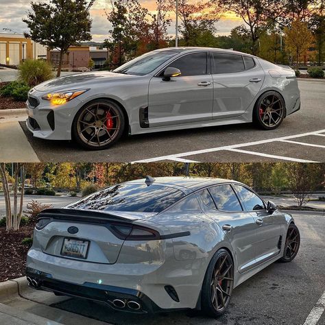 Stance Wheels on Instagram: “It's going to be a beautiful day. Kia Stinger GT with our Stance SF07 in the Satin Bronze Finish. Owner: @ghostt_primed #stancewheels…” Car Favorites, Kia Stinger Gt, Tuned Cars, Korean Cars, Car Things, Kia Stinger, Kia Motors, Car Goals, Car Mods