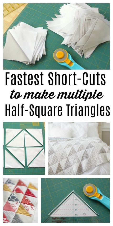 Triangle Quilting, Half Square Triangle Quilts Pattern, Mini Patchwork, Diary Of A Quilter, Triangle Quilt Pattern, Baby Quilt Tutorials, Projek Menjahit, Amy Smart, Quilt Modernen