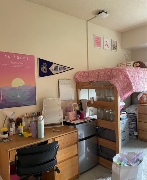 Narrow Dorm Room Ideas, Dorm Room Ideas Under Bed, Triple College Dorm Room, College Dorm Wardrobe, Three Bed Dorm Room Layout, Uiuc Dorm Room Ideas, Futon In Dorm Room, Double Occupancy Dorm Ideas, Aesthetic Dorm Room Ideas Two People