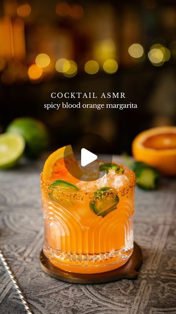 124K views · 5.5K likes | Sean Briggs on Instagram: "People often comment on the sounds in my videos so here’s a dedicated ASMR video for ya 🎧  🌶️ SPICY BLOOD ORANGE MARGARITA 🌶️ - 2oz reposado (@los_sundays ) - 1oz orange liqueur (@cointreau_us ) - 2oz blood orange juice - 1/2oz agave syrup  - 1oz lime juice - 3-4 jalapeño slices  In a cocktail shaker combine jalapeños, reposado tequila, orange liqueur, freshly squeezed blood orange juice, agave syrup and freshly squeezed lime juice. Add ice and shake well. Using a slice of lime, rim a glass with tajin salt. Strain over ice and garnish with jalapeños# slices and blood orange.   21+ to enjoy 🍹  #asmr #asmrcommunity #asmrsounds #cocktailasmr #cocktail #cocktails #margarita #margaritas #tequila #spicymargarita #cocktailporn #cocktailidea Tequila Orange Juice Drinks, Orange Margarita Recipe Tequila, Tequila Orange Juice, Blood Orange Mezcal Margarita, Blood Orange Margarita Recipe, Alcoholic Treats, Cocktail Videos, Blood Orange Margarita, Blood Orange Juice