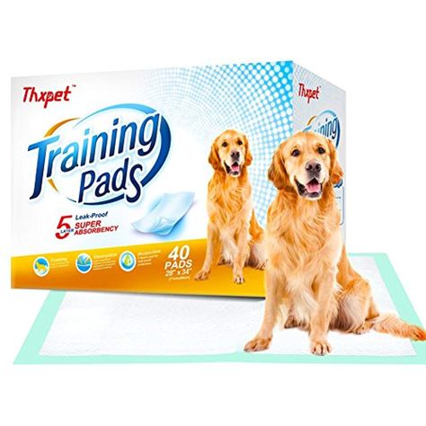 Thxpet Puppy Pads Super Absorbent Leak-proof 40 Count Dog Pee Training Pads 28 x 34 inch *** More info could be found at the image url. (This is an affiliate link) Pet Training Pads, Wee Wee, Puppy Pads Training, Dog Pee Pads, Pet Waste Bags, Dog Urine, Potty Pads, Dog Pads, Puppy Pads