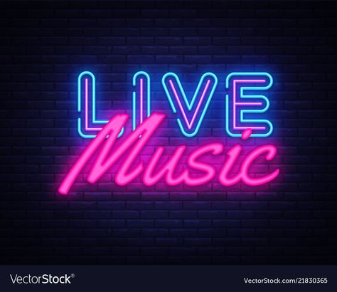 Live Music Advertisement, Live Music Neon Sign, Neon Signage Design, Neon Sign Graphic Design, Neon Music Icon, Live Music Wallpaper, Live Music Poster Design, Footloose Poster, Live Music Aesthetic