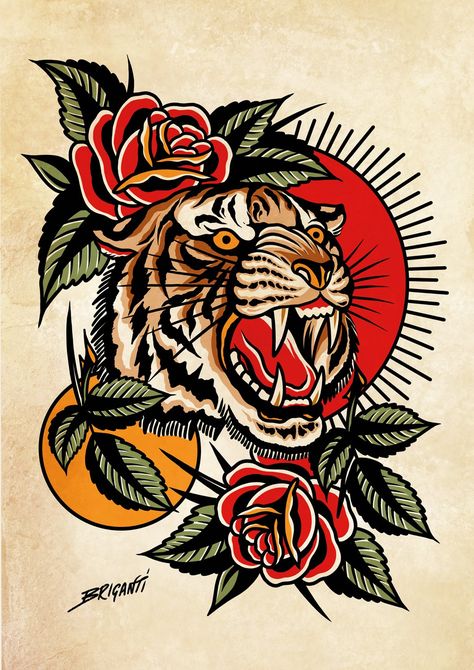 American Traditional Tattoos Tiger, Tiger American Traditional Tattoo, Tiger Flash Tattoo, Traditional Tattoos Tiger, Old School Tattoo Tiger, Trad Tiger Tattoo, American Traditional Tiger Tattoo, Traditional Tiger Head Tattoo, Old School Tiger Tattoo