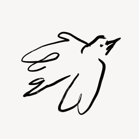 Wing Doodle, Bird Line Art, Bird Line Drawing, Bird Black And White, Luxe Logo, Bird Doodle, Pet Branding, Abstract Sketches, Brush Design