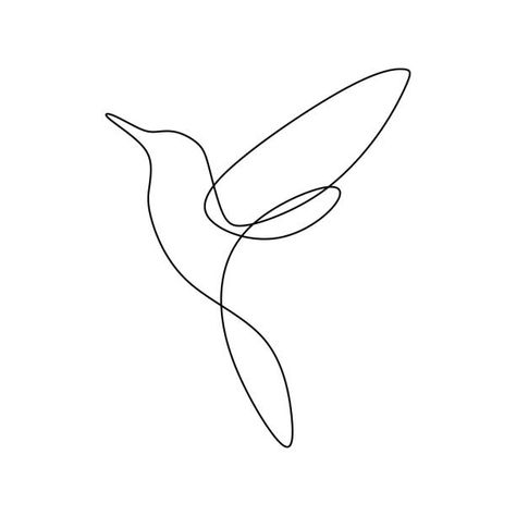 Continuous Line Tattoo, Line Drawing Tattoos, Vogel Tattoo, One Line Tattoo, Single Line Drawing, Hummingbird Tattoo, Soyut Sanat Tabloları, Line Art Tattoos, Tattoo Illustration