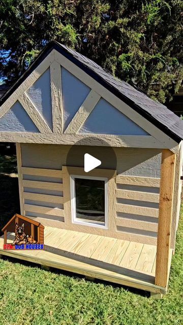 Best Dog Houses For Outside Dogs, Multiple Dog House Ideas Outdoor, Double Dog House Outdoor, Easy Dog House Diy Simple, Multiple Dog House, Outdoor Dog House Ideas, Air Conditioned Dog House, Dog House With Ac, Dog House Diy Outdoor