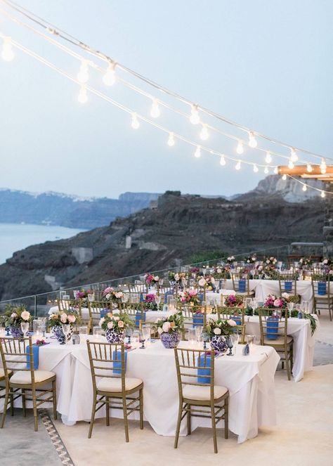 Mamma Mia Wedding Colors, Wedding Venues Santorini, Micro Wedding In Greece, Greek Blue Wedding, Mamma Mia Wedding Ideas, Greece Theme Wedding, Cavo Ventus Wedding, Santorini Themed Wedding, Mama Mia Themed Wedding