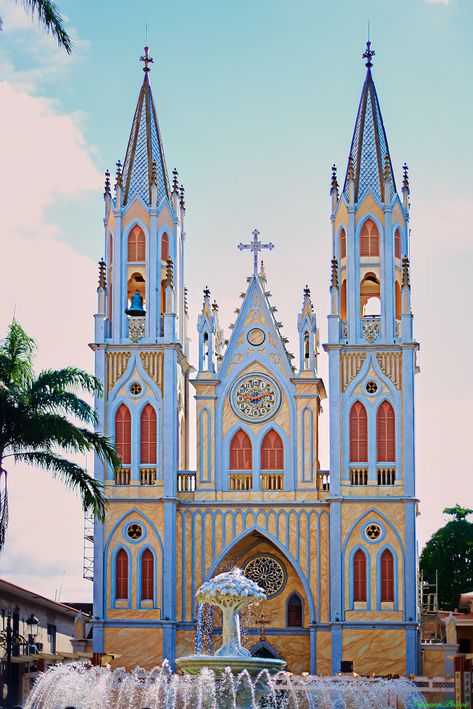 Cathedral of St. Isabel of Malabo on a sunny day    #St._Isabel_ of_Malabo   #tropical #exotic #africanlife #thisisafrica #equatorialguinea #travel #cityscape #malabo #africa #centralafrica #spanishstyle #spanish #red #jj_colorlove #Cathedral #equator #historicalbuilding #jj_colorful  #goth #gothstyle Cathedral Architecture, Socotra, Spanish Cathedral, Town Minecraft, Colorful Goth, Sublime Sun, Cities In Africa, African Life, Santa Isabel