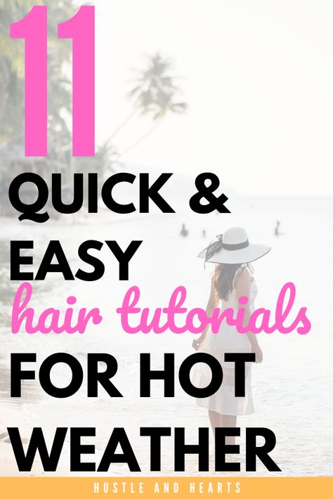 Hot Weather Hair, Easy Hair Tutorials, Easy Hair Up, Easy Beach Hairstyles, Easy Updos For Long Hair, Pool Hair, Cute Quick Hairstyles, Easy Hairstyles For Thick Hair, Easy Hairstyles Quick