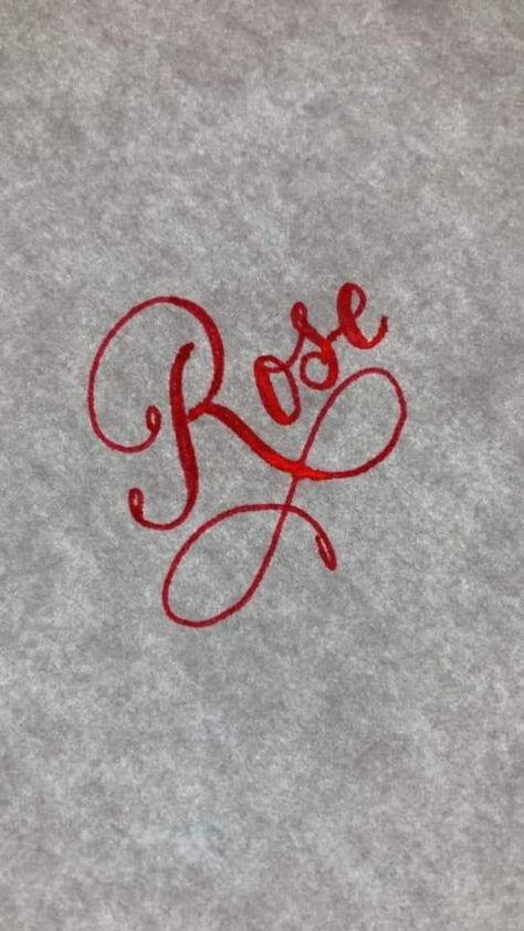 Rose Name Wallpaper, Rose Name Aesthetic, Name Writing Ideas Calligraphy, Name Calligraphy Design English, Rose Calligraphy, Rosemary Tattoo, Calligraphy Name Art, Chalk Illustration, Rose Signature