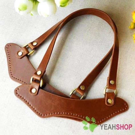 Leather Bag Handles, Sac Diy, Leather Bag Pattern, Leather Diy Crafts, Purse Handles, Macrame Bag, Sewing Leather, Leather Projects, Leather Bags Handmade