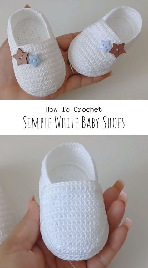 VIDEO: zapatitos de bebé en crochet | Revista KENA México White Baby Shoes, Big Knit Blanket, Chunky Knit Pillow, Shoes Crochet, Jumbo Yarn, Big Knits, Farmers Market Bag, Knit Pillow, Simple Shoes