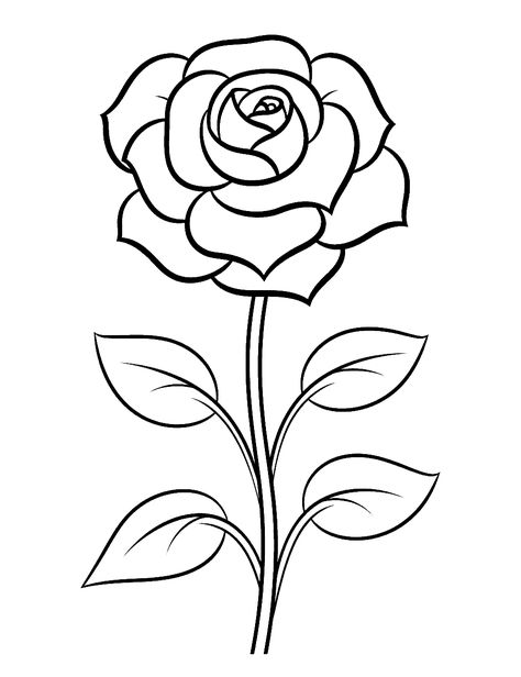 Flower Coloring Pages Free Printable, Realistic Rose Drawing, Hur Man Ritar Blommor, Printable Flower Coloring Pages, Rose Coloring Pages, Easy Flower Drawings, Drawing Hands, Dragon Coloring Page, Coloring Pages Free Printable