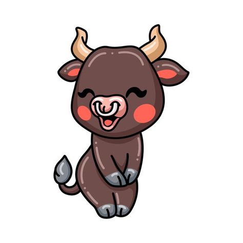 Bull Cartoon, Buffalo Logo, Cow Stuff, Digital Art Beginner, Cartoon Tattoos, Baby Cows, Children Book, Funny Wallpaper, Mini Drawings