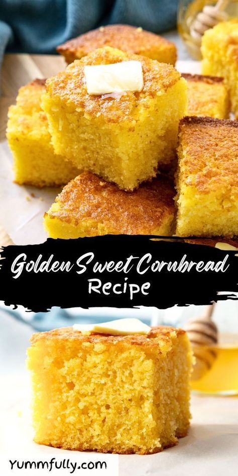 Enjoy the comforting and slight sweetness of this delicious Cornbread, a classic side that pairs perfectly with a variety of dishes. Explore a world of culinary delights by clicking here for more mouthwatering recipes that will elevate your home-cooked meals. Sweet Cornbread Recipe Easy, Small Batch Sweet Cornbread, Sweet Buttermilk Cornbread Recipe, Best Homemade Cornbread Recipe, Sweet Corn Cornbread Recipe, Cornbread Recipe With Cornmeal, Cornbread With Bacon Grease, Joanna Gaines Cornbread Recipe, Quaker Yellow Corn Meal Cornbread Recipe