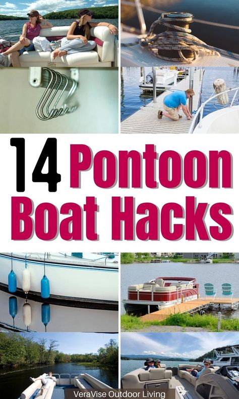 Pontoon Boats Ideas, Pontoon Makeover Diy, Pontoon Boat Hacks Ideas, Build Your Own Pontoon Boat, Boat Slip Decorating Ideas, Boating Necessities, Pontoon Bathroom Ideas, Poonton Boats Ideas, Diy Boat Seat Covers