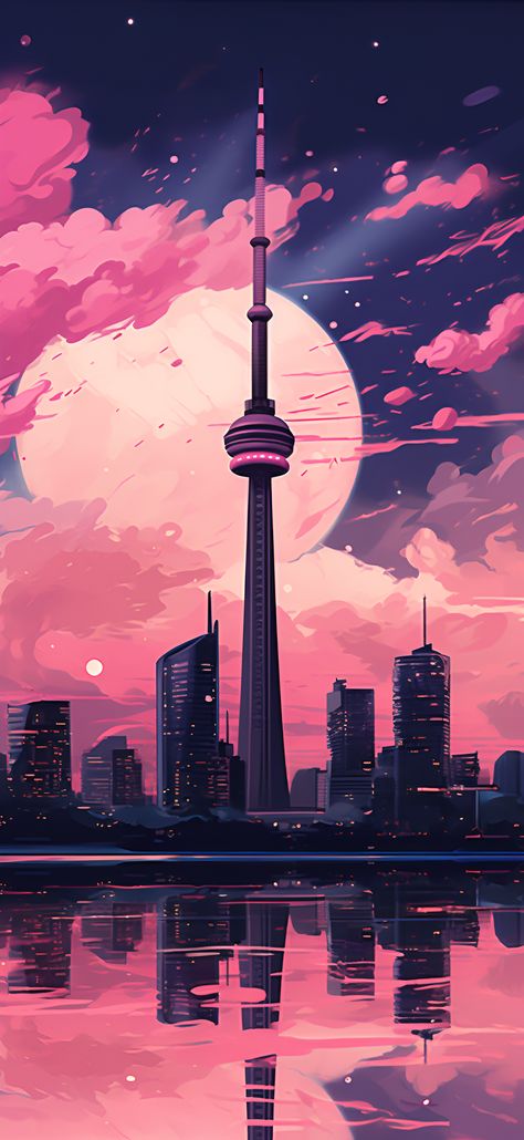 Toronto Wallpaper, Uicideboy Wallpaper, Cityscape Wallpaper, Toronto Skyline, Vaporwave Wallpaper, Aesthetic Wallpaper Iphone, Wallpaper Android, Cool Wallpapers Art, City Wallpaper