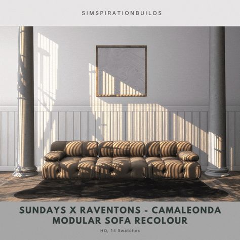 Sundays x Raventons - Camaleonda Modular Sofa - Recolour | Patreon The Sims 4 Cc Couch Patreon, Sims 4 Sofa Patreon, Sims 4 Modular Sofa Cc, Sims 4 Couch Patreon, Sims 4 Leather Couch, Wallpaper Sims 4 Cc Patreon, Sims4 Sofa Cc, The Sims 4 Cc Couch, Sims 4 Cc Sofa Patreon