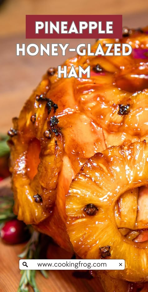 Pineapple Honey Glazed Ham, Orange Glazed Ham, Honey Ham Glaze Recipe, Baked Ham With Pineapple, Honey Baked Ham Recipe, Ham Recipes Baked, Ham Glaze Brown Sugar, Ham Dinner, Ham Glaze Recipe