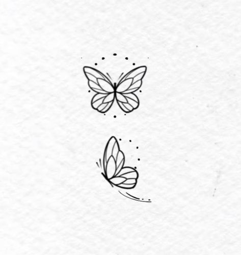 Tattoo Ideas Butterfly Project, Sibling Butterfly Tattoos, Simple Butterfly Drawing Tattoos, Mini Butterfly Tattoo Simple, Flower With Semicolon Tattoo, Butterfly Tattoo Designs Simple, Butterfly Tattoo Small Simple, Butterfly Tattoo Semicolon, Flower And Semicolon Tattoo