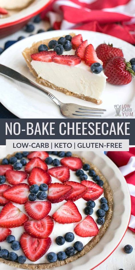 Low Calorie Cheesecake, Keto No Bake Cheesecake, Dessert For Summer, No Bake Cheesecake Filling, Low Carb Soup Recipes, Low Carb Low Fat Recipes, Low Carb Cheesecake, No Carb Recipes, Low Carb Low Sugar