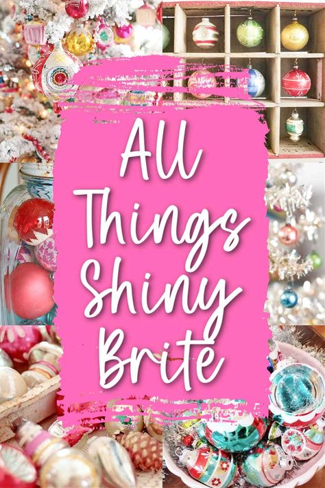 shiny brite ornaments and how to display them Christmas Ornament Repurpose, Christmas Ball Display Ideas, Vintage Ornament Tree, Shiney Brites Christmas Tree, Displaying Vintage Christmas Ornaments, How To Make Ornaments Look Vintage, Displaying Vintage Ornaments, Vintage Ornament Display, Vintage Christmas Ornaments Diy