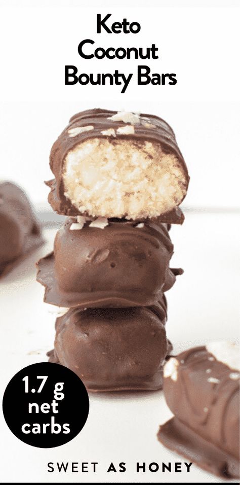 Keto Bounty Bars, Bounty Bars, Coconut Bar, Coconut Chocolate Bars, Chocolate And Coconut, Easy Candy, Ketogenic Desserts, Coconut Candy, Postre Keto