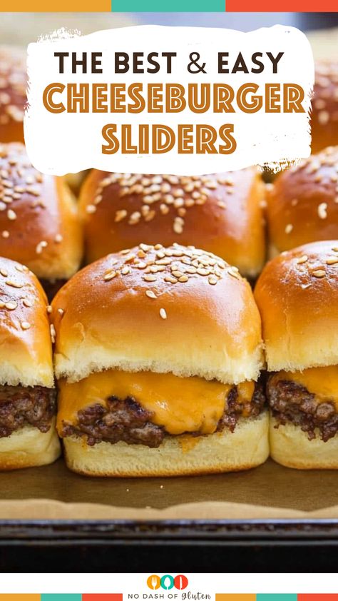 Craving a quick and satisfying meal for the whole family? These Easy Cheeseburger Sliders are loaded with juicy beef, cheddar cheese, and topped with buttery dinner rolls. Perfect for parties, game day, or any weeknight dinner! Ready in just 30 minutes. Try them tonight! Save this pin to make it later! Sliders Recipes Cheeseburgers, Hamburger Cheese Sliders, Meat Sliders Sandwiches, Easy Burger Sliders Recipes, Ground Hamburger Sliders, Ground Beef Sliders Recipes Mini Burgers, Beef Sliders Recipes Burgers, Dinner With Buns, Hamburger And Cheese Sliders