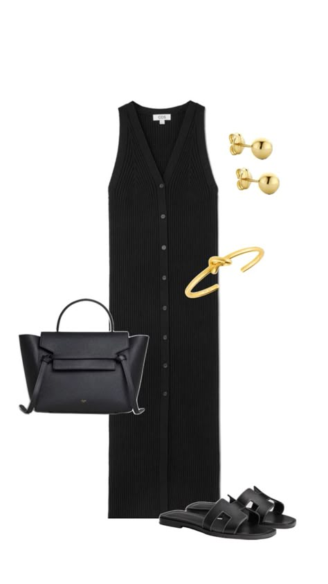 Friday Outfit Ideas, Dress With Gold Details, Black Work Outfit, Wardrobe Color Guide, Casual Outfit Summer, Rich Outfits, Going Out Outfit, Mix Match Outfits, Friday Outfit