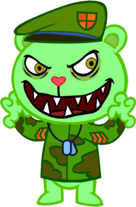 Don't let any monster get you! Flippy Htf, Happy Tree Friends Flippy, Doodle Characters, Text Logo Design, Happy Tree, Friends Characters, Forest Creatures, Happy Friends, Dora The Explorer