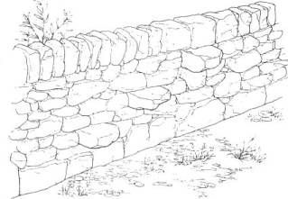 Stone Wall Drawing Tutorial, How To Draw A Stone Wall, Rock Wall Drawing, How To Draw Stones Rocks, Stone Wall Drawing, Painted Vines, Side View Drawing, Elevation Drawing, Dry Stone Wall