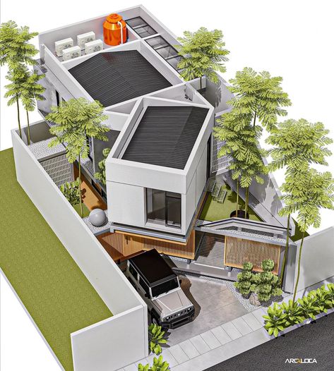 Arcaloca Studio | RF House ______________________ 7 x 13 Project Loc : Surabaya Project Years : 2023 ______________________ CP Whatsapp +62… | Instagram Small House Design Exterior, House Design Pictures, Architectural Floor Plans, Casas The Sims 4, Architectural Design House Plans, Modern House Facades, Architect Design House, Architecture Model House, Minimal House Design