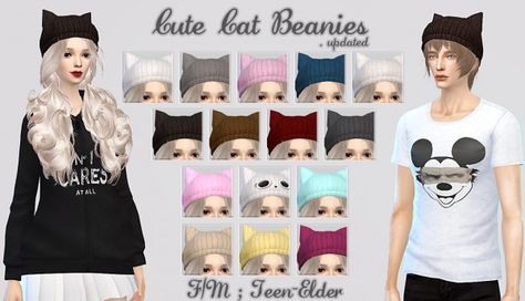 Cat Beanies, Los Sims 4 Mods, Cc Hats, The Sims 4 Pc, Sims 4 Anime, Pelo Sims, Sims 5, Cat Beanie, Cc Beanie