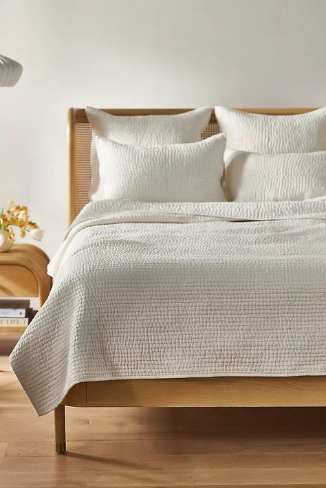 Unique Quilts & Bedding Coverlets | Anthropologie Anthropologie Bedding, Linen Comforter, Top Beds, Perfect Bedding, Cozy Pillow, Unique Beds, Pillow Texture, Linen Duvet Covers, Types Of Beds