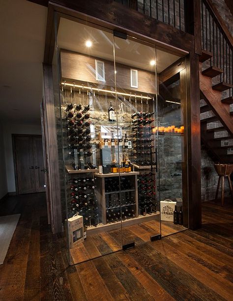 Under-stair, temperature controlled, cable system wine cabinet. [618 x 800] - Imgur Alcohol Storage, Under Stairs Wine Cellar, Wine Storage Cabinets, Glass Wine Cellar, Wine Closet, Home Wine Cellars, Custom Wine Cellars, Wine Cellar Design, Cellar Design