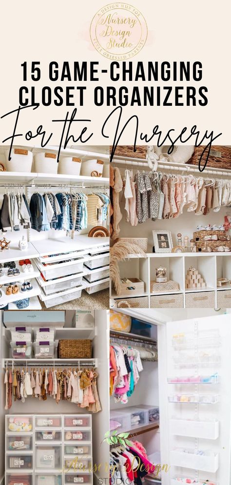 When trying to find storage in the baby's closet- you've got to get creative. Lucky for you, we'll share the best baby closet organizers to help you discover more space than you ever thought you had and get the baby's closet organized! Closet Storage For Nursery, Baby Shelf Organization, Organizing Baby Closet, Closet Bin Organization, Infant Closet Organization, Newborn Closet Organization, Baby Wardrobe Closet, Nursery Closet Ideas, Baby Shoe Organization