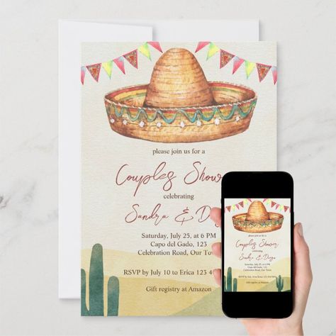 Mexican couples shower invitation  Zazzle Bridal Shower Fiesta, Taco Bout Love, Couples Shower Invitation, Couples Bridal Shower, Personalized Party Decor, Couples Shower Invitations, Bridal Shower Invitations Templates, Couple Shower, Create Your Own Invitations