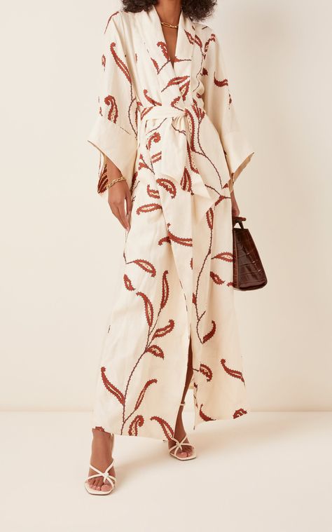 Resort Dresses For Women, Modest Resort Wear For Women, Sewing Pjs, Linen Resort Wear, Moda Operandi Dress, Luxury Kimono, Kimono Dresses, Linen Kimono, Luxury Resort Wear