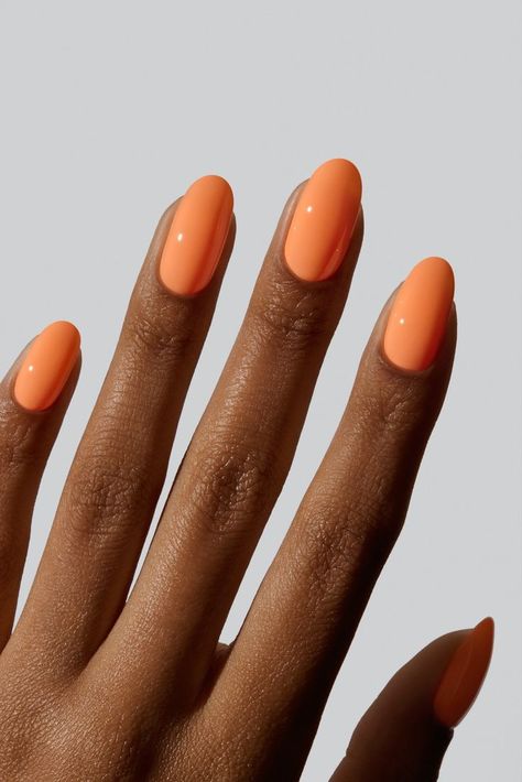 Summer 2024 Nails for Dark Skin: Trending Colors and Classy Designs Neon Coloured Nails, Cantaloupe Nails, Orange Creamsicle Nails, Spring Orange Nails, Soft Orange Nails, Simple Orange Nails, Coral Orange Nails, Spring Nails Orange, Nail Colors That Make You Look Tan